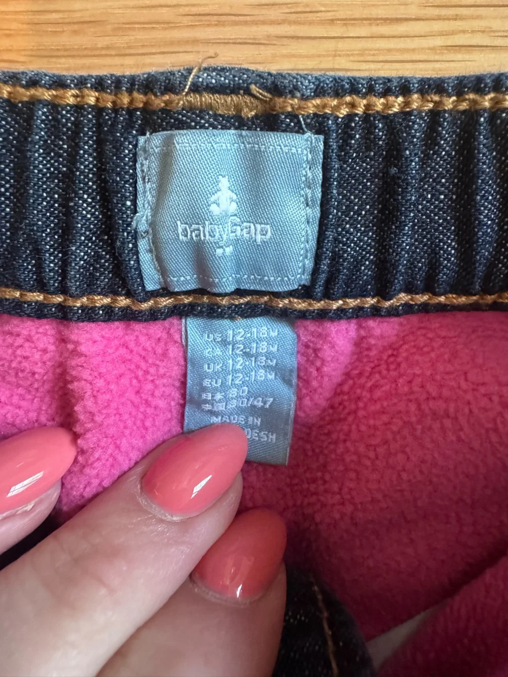 Baby GAP Fleece Lined Denim Jeans